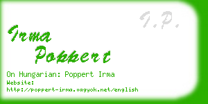 irma poppert business card